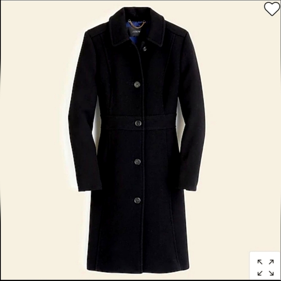 J. Crew Lady Day Coat in Italian Double Cloth Wool with Thinsulate - Black - 6 - Picture 1 of 9